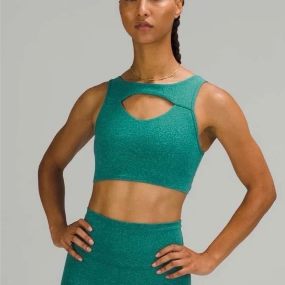 Lululemon Athletica Everlux Front Cut-Out Train Bra Teal